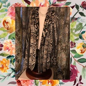 Silver Threads brown/gold print jacket 2X